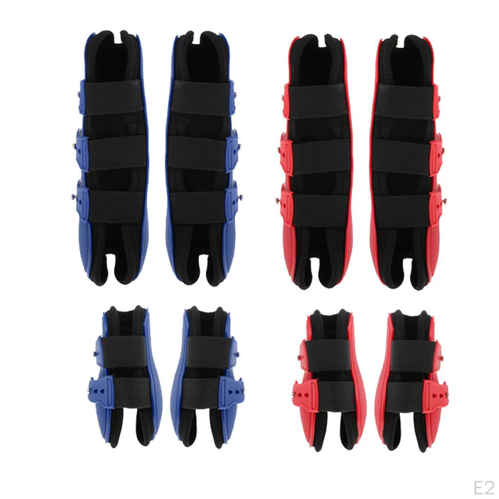 1 Support Boots, PU Leg Horse Tendon Boots Breathable Wrap, Shell And Neoprene - Red Fore Foot
