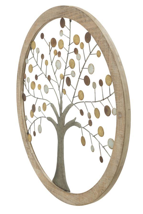 Wall Panel With Mirror Tree Of Life Cm Ø 61X1,8