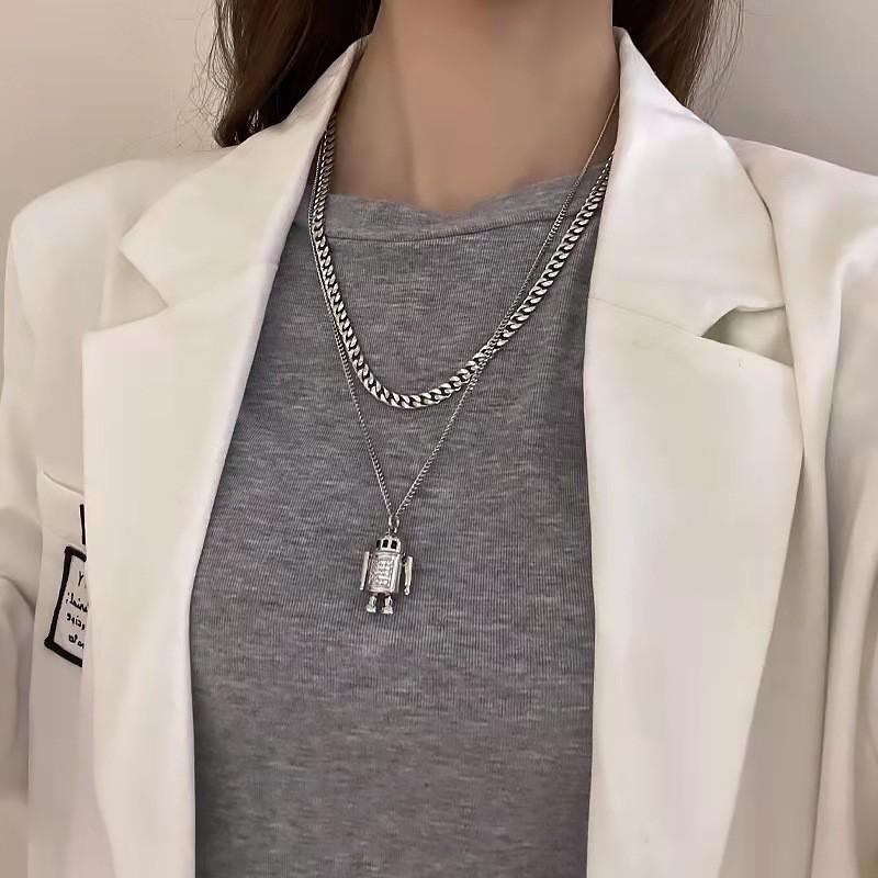 

Не выцветающее ожерелье-чокер с буквой W, двухслойная цепочка на ключицу, персонализированное и простое, крутое и универсальное ожерелье, модный аксессуар 44CM