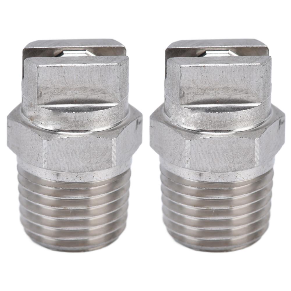 2pcs Stainless Steel Stainless Steel Sprayer 65 Degree Wide Coverage Sprayer Fan Nozzle Rain Test