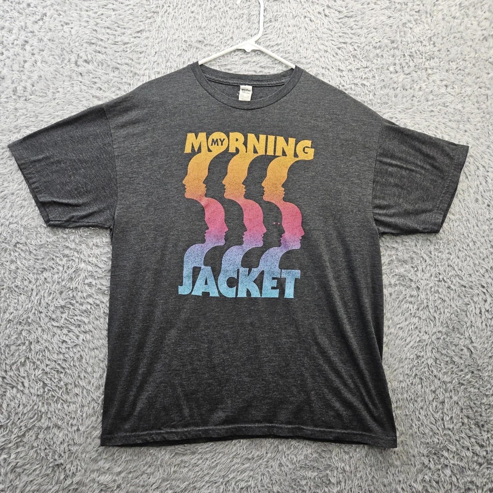 

My Morning Jacket 100% Cotton T-shirt Mens Tees Top Men XL Gray Faces Eye Spectra Cotton Blend XL