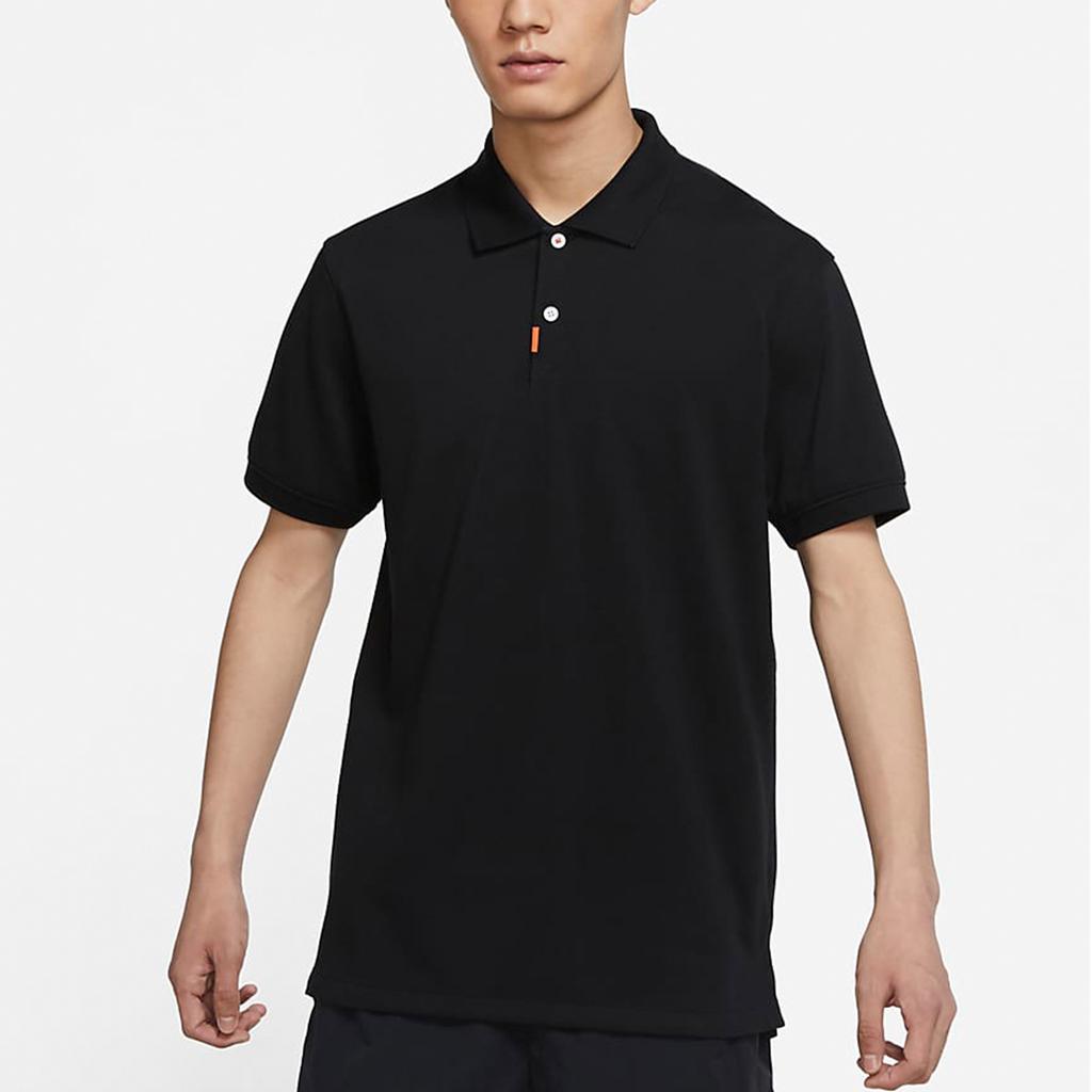 Nike Polo Shirts Men's Black Polo Collar Moderate Straight Fit DB3296-010