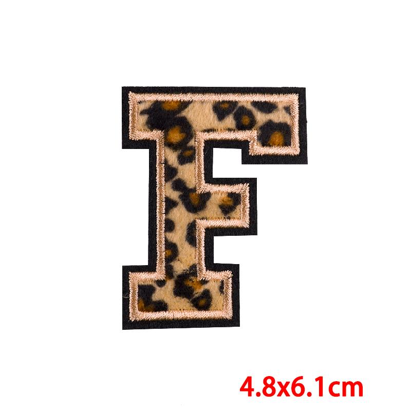 Leopard Print Letters Patch Iron On Patches For Clothing DIY Brand Name Patches On Clothes Fusible Patch For Clothes Stickers