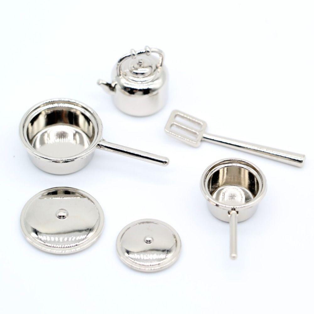 Miniature Dollhouse Kitchen Toys Cookware Pans Mini Kitchen Pot Dollhouse Kitchenware DIY Scene