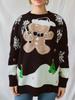 Christmas main picture cute snowman pattern round neck long sleeved knitted pullover sweater New Year sweater 3549 EMA