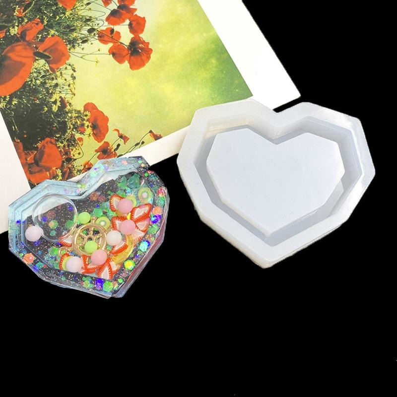 Resin Shaker Molds Silicone Resin Casting Molds Epoxy Quicksand Molds for DIY Pendant Charm Jewelry Making Accessories