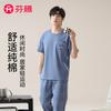 Fenteng 100% Cotton Plaid Men's Pajama Set