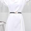Personality Luxury Trouser Adjustable Dress Women Waistband Waist Belt PU Belt Metal Hook Buckle