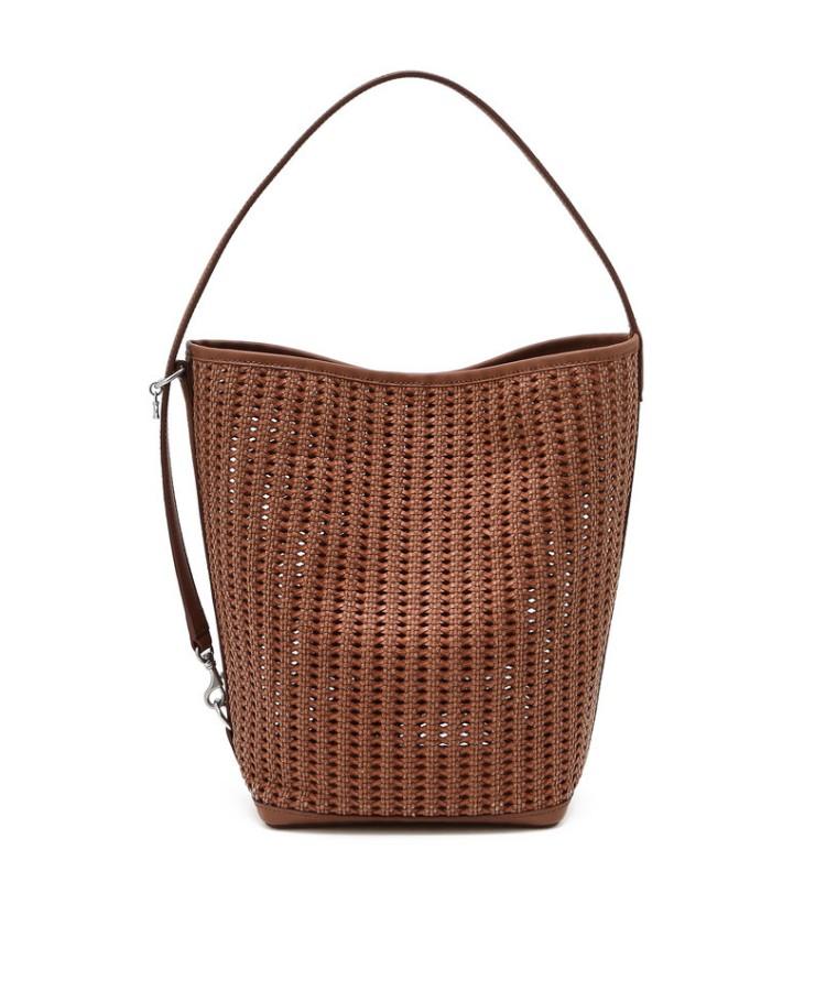Athe Vanessabruno [Panier] Brown Panier Mesh Shoulder Bag L Aaba6E841W2