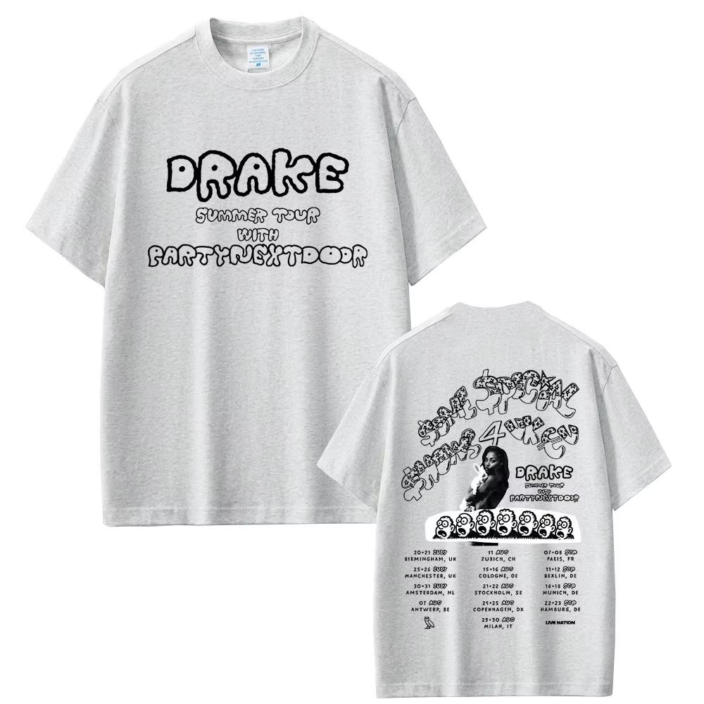 Rapper Drake Europe Tour with Partynextdoor 2025 T-shirt SSS4U Some Sexy Songs 4 U T Shirts Men's Women Hip Hop Fashion T-shirts