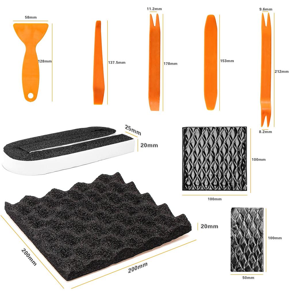 ZHUBANG Taśma Dźwiękochłonna Dźwiękochłonna do Tłumienia Wibracji i Materiał Dźwiękochłonny na Tylnej Stronie Pianki Dźwiękochłonnej Wibracyjnej Ciepła