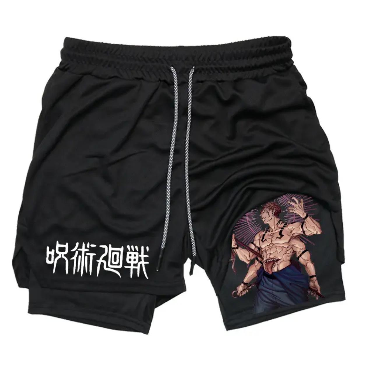 

Jujutsu Kaisen Anime Print Double-Layer Beach & Fitness Shorts - Summer Style S