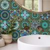 10pcs Mandala Pattern Tile Sticker,Colorful Matte Wall Sticker Home Decoration for Kitchen Living Room Bathroom Table Cabinet