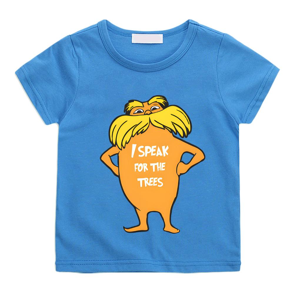 The Lorax Anime Print Casual T-shirts Kids High Quality 100%Cotton Tees Boys Girls Tops Children Intellectual Fun Cartoon Tshirts