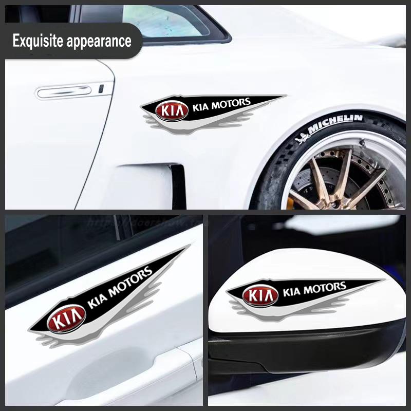 ABCDFD1Car Rearview Mirror Door Sideways Side Decoration Stickers For KIA K9 Sportage Niro K5 Carnival EV6 EV9 EV3 K8 Stinger Forte