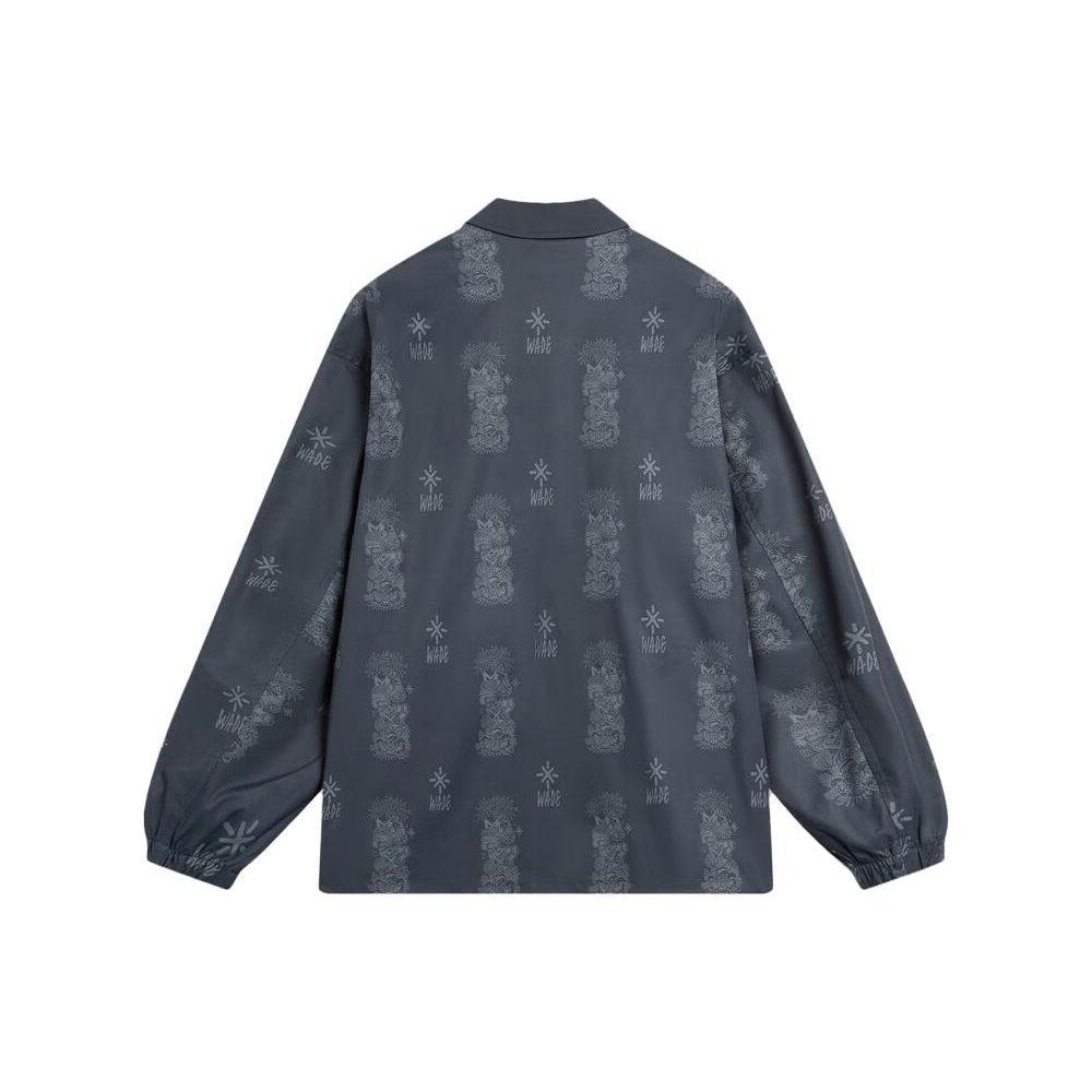 Li Ning Full Print Single Button Collar Long Sleeve Jacket Unisex Jacket Cold-Sand-Black AFDT817-3