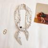 Long Skinny Hair Scarfs Women Headwear Headbands Fashion Print Neckerchief Small Bag Scarves Cute Neck Tie Scarf Ladies 5x90cm