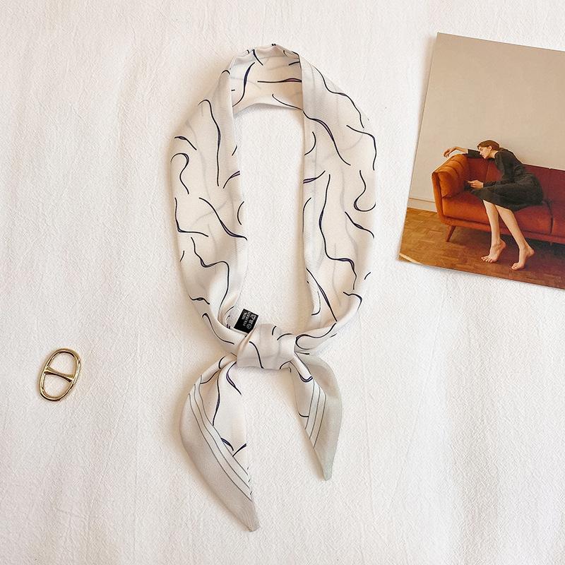 Long Skinny Hair Scarfs Women Headwear Headbands Fashion Print Neckerchief Small Bag Scarves Cute Neck Tie Scarf Ladies 5x90cm