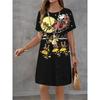 Ladies' Fashionable Round Neck Short Sleeved Dress Summer Clothing