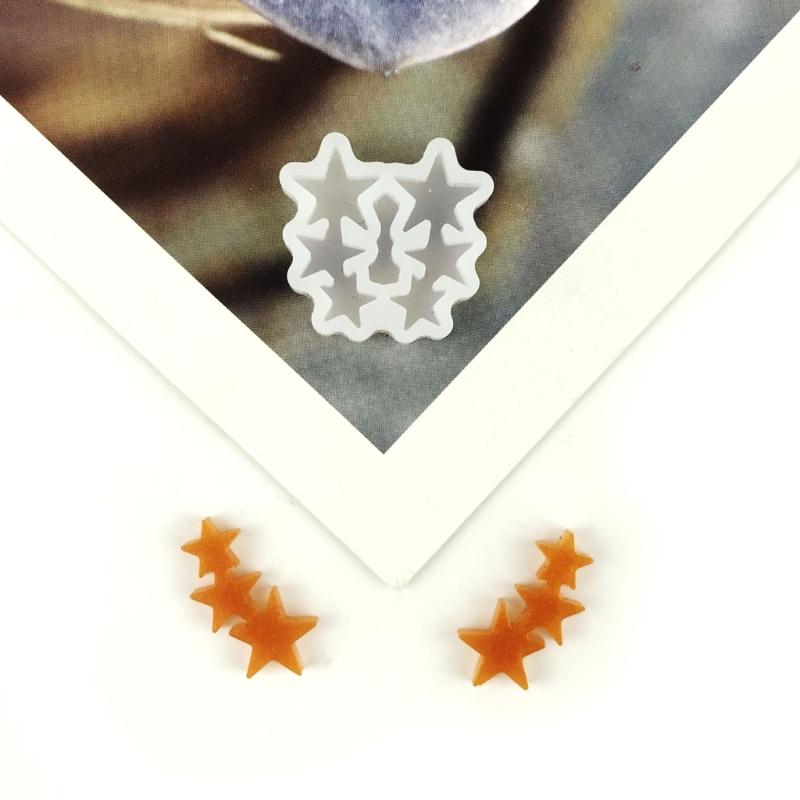 Pentagram Stud Earrings Silicone Mold Suitable for Epoxy Resin Diy Craft Backpacks Pendant Ornament Jewelry Making