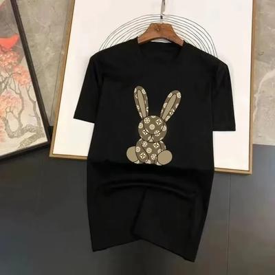 T-shirt d'été à imprimé lapin humoristique pour homme et femme, style Harajuku, manches courtes, décontracté, surdimensionné, style hip-hop