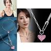 Elegant 2024 New Trendy Heart-shaped Necklace For Women With Mixed Gemstone Accents
