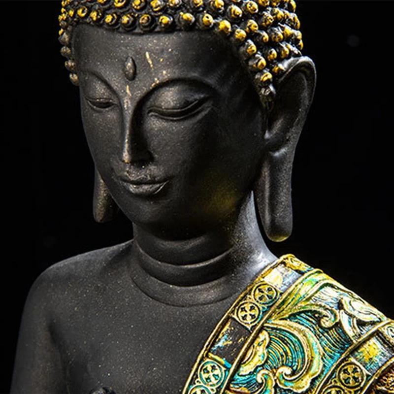 Buddha Statue Thailand Skulptur Harz Handgefertigt Buddhismus Hindu Feng Shui Figur Meditation Heimdekor Ornament