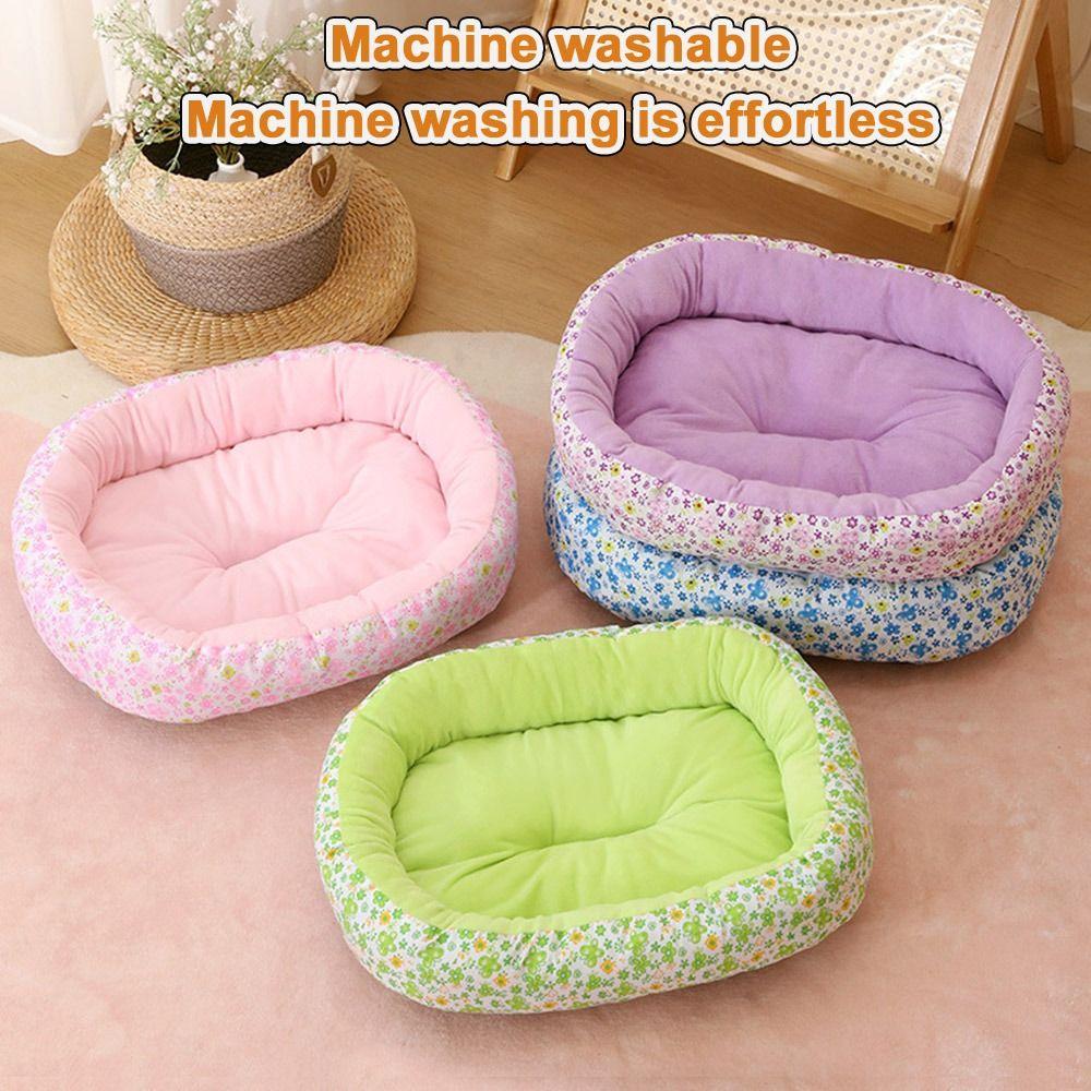 All Season Dog Bed Puppy Sofa Cat Bed Flower-printed Indoor Cat House for Dogs Sleeping