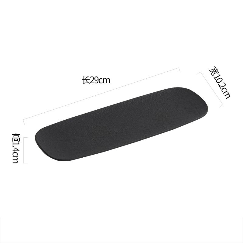 

Керамическая матовая тарелка с длинными полосками и узором из камня Креативное блюдо для суши Блюдо для димсамов Блюдо для сашими Посуда для молекулярной кухни в отеле