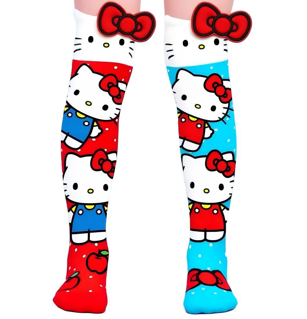 3D Cartoon Girl Knee-High Socks - Free Size for Kids