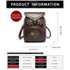 Women PU Leather Messenger Bag Phone Bag Owl Crossbody Bag Medieval Shoulder Bag