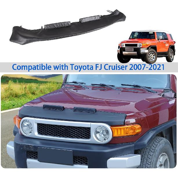 Front Hood Shields Cover Compatible with Toyota FJ Cruiser 2007-2021, Car Hood Protector Bra Leather Front Hood Half Cover Protector Accessories