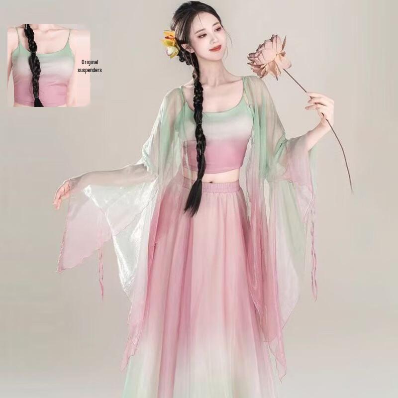 Women's Classical Dance Gradient Gauze Performance Dress