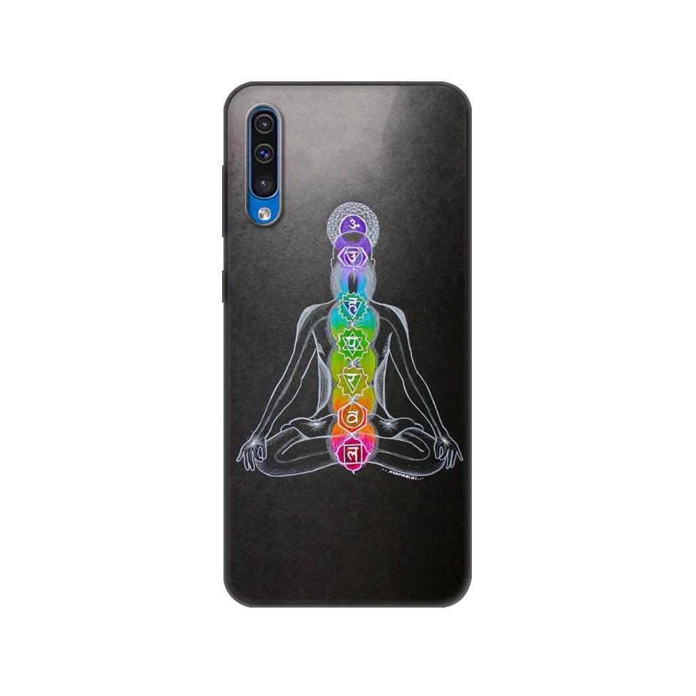 Black Tpu Case For Samsung Galaxy A50 50S A30S A10 A01 A11 A21S A31 A41 A51 A71 M21 M30S S10 LITE Mandala Chakra Insist Yoga