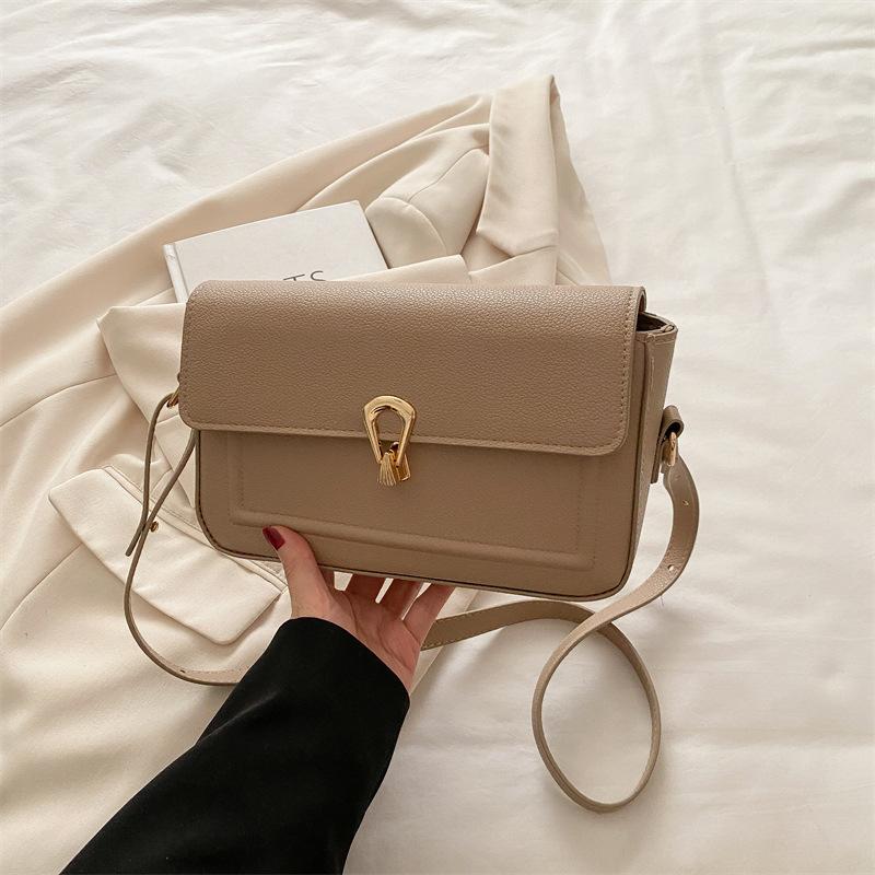 

Vintage 2025 New Light Luxury Commuter Underarm Bag French Niche Lock Handbag Fashion Trend One Shoulder Crossbody хаки