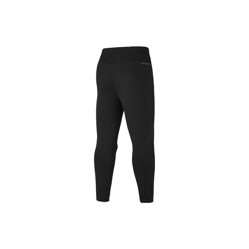 Skechers Solid Color Breathable Elastic Waistband Knit Sports Pants Men Bottoms Carbon-Black P124M010-0018