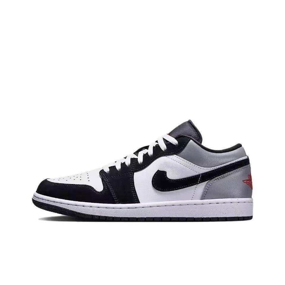 Pure original AJ low top basketball shoes low black and white gray aj soot black toes small paris men's and women's casual board shoes