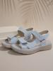 Summer 2025 Women's Sporty Wedge Heel Genuine Leather Sandals - Soft, Lightweight, Velcro, Plus Size Slippers.