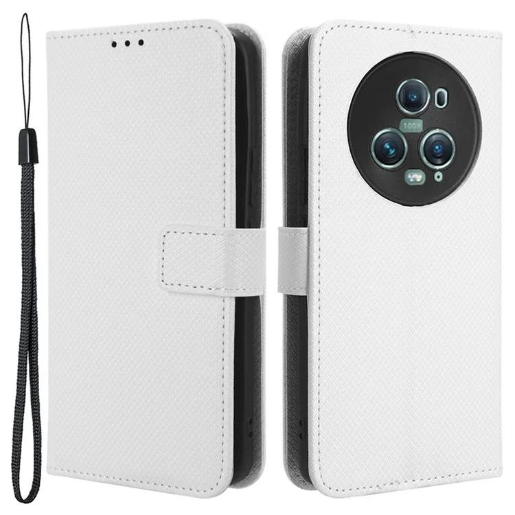 For Honor Magic5 Pro 5G Diamond Texture PU Leather Wallet Phone Case Support Stand Anti-drop Cover