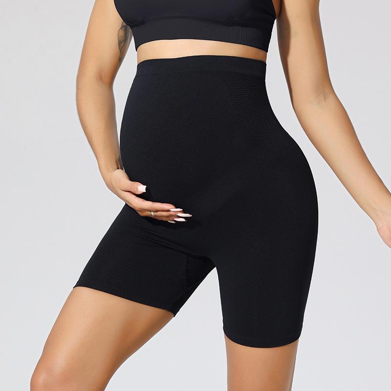 

Бесшовные шорты для йоги с высокой талией для беременных женщин - Поддержка бедер и фитнес-дизайн кросс-бордер Small чёрный