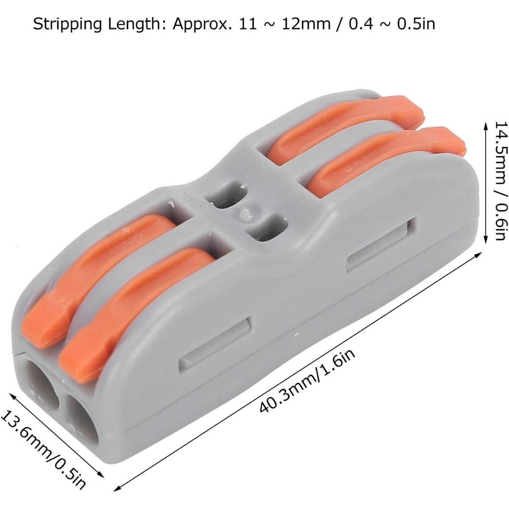 Terminal Conductor 50Pcs Quick Compact Conductors Soft Hard Wire Connectors Industrial Connector SPL-2