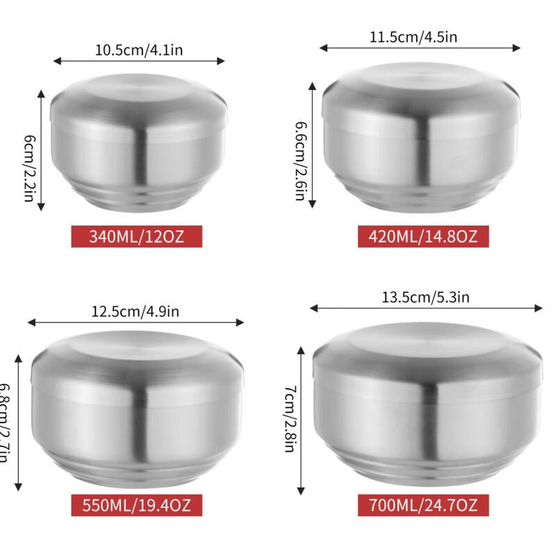 Stainless Steel Food Prep & Rice Bowl with Lid (Set of 2)