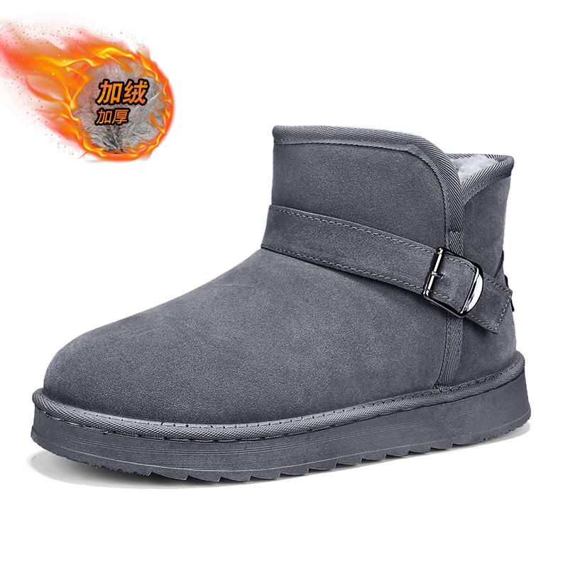 

Suede Leather Snow Boots for Men Women - High Top Thermal Couple Winter Shoes Fleece Lined Anti-Slip Cold Weather Boots 2026 36