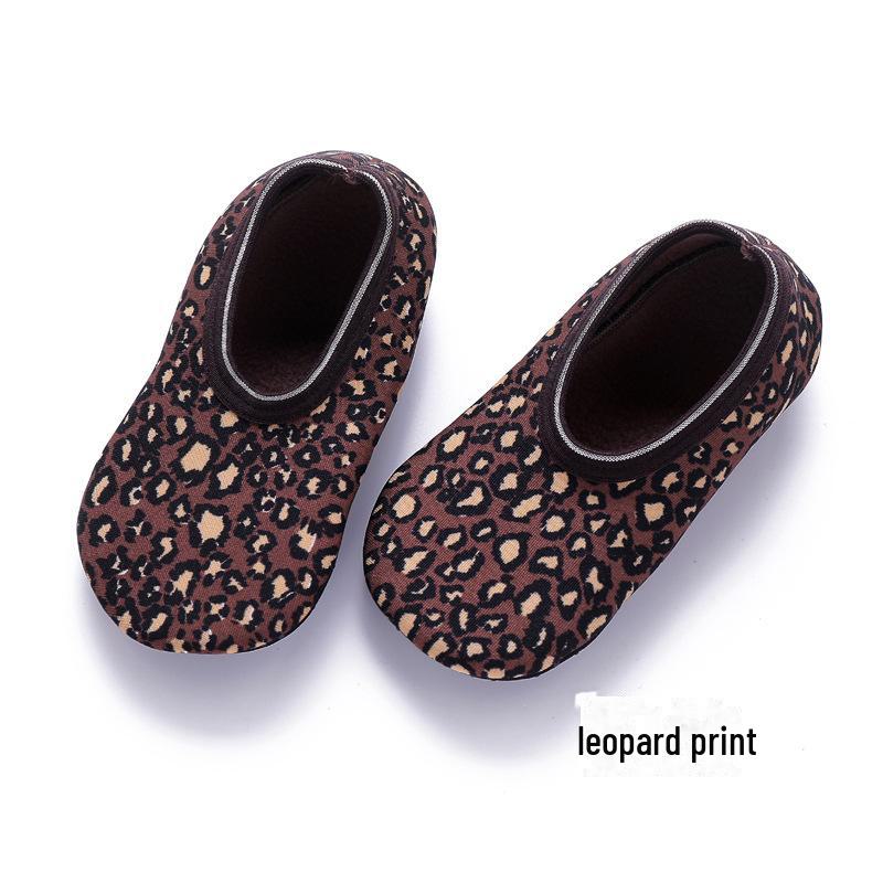 

Нескользящие бархатные бахилы для младенцев и малышей на весну и зиму - мягкие, толстые носки для раннего образования XL, Bottom length 18-20cm леопардовый