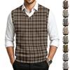 Men's V-Neck Sweater Vest Casual Wool Knit Sleeveless Top for Commute, Work and Everyday Wear