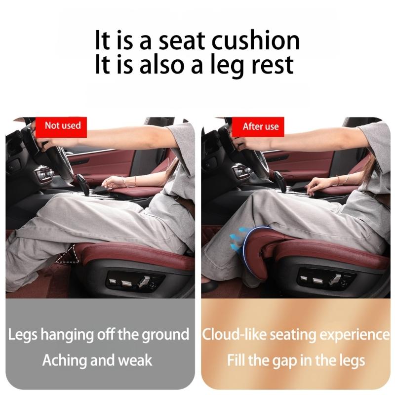 Extended Leg Rest Auto Seat Cushion Leather Universal Vehicle Fit Humanized Designs Vehicle Seat Pad for Fatigue Relief
