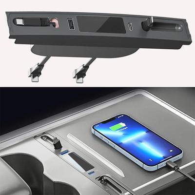 Chargeur de voiture pour Tesla Model Chargeur rapide USB Station d'accueil d'extension de la console centrale Station d'accueil intelligente Adaptateur de voiture Répartiteur alimenté Extension de type C