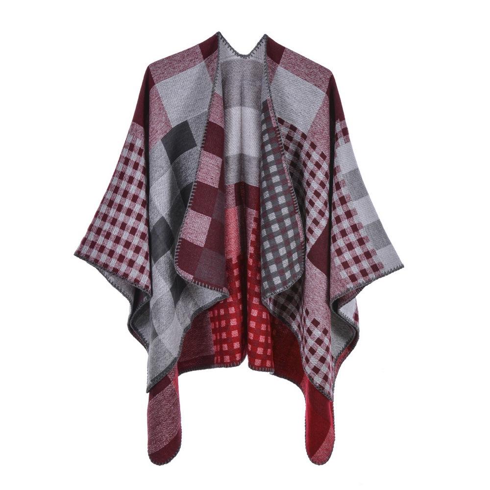 

Женская универсальная утолщенная накидка-шаль с разрезом из искусственного кашемира для путешествий 130x150 cm