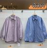 Wj1116 autumn new women's lapel Japanese cotton shirt loose shirt top striped single-breasted lazy wind