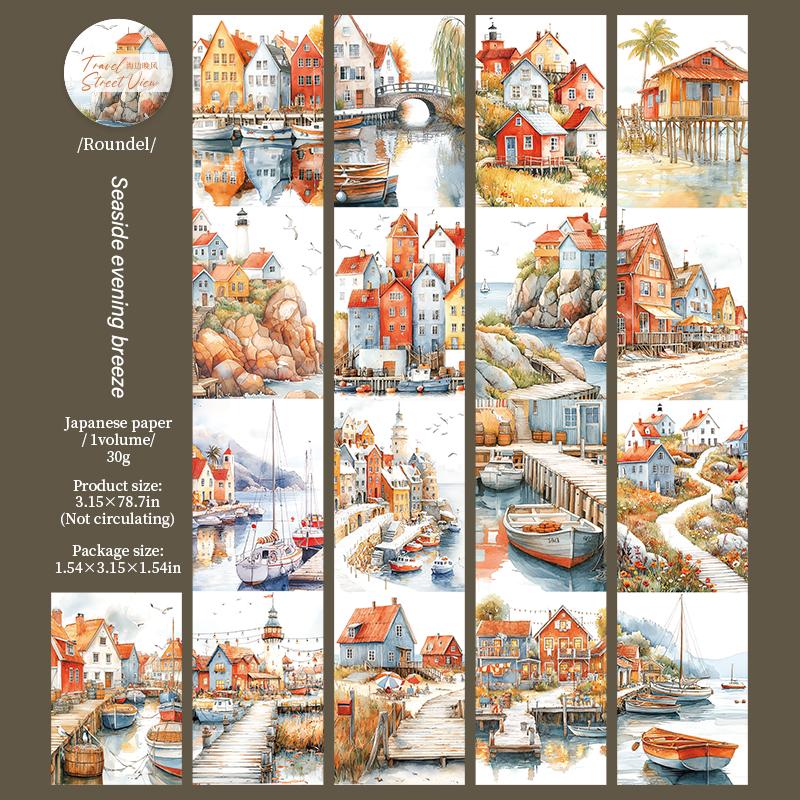 Velká velikost Páska Cesta Příroda Krása Pouliční krajina Páska Scrapbook DIY Ruční účet Obal na mobilní telefon Dekorace zápisníku